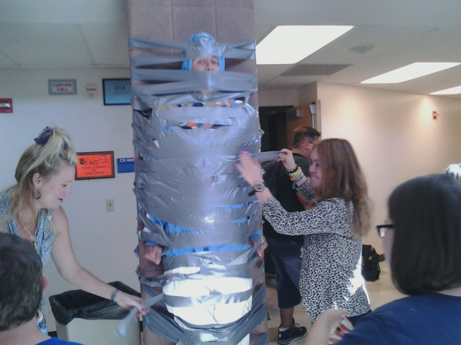 New principal Jeff Cranson is taped to a wall in 2013 for a fundraiser at Greeley West.  In a letter to the staff of West, Superintendent Dr. Deidre Pilch announced she will take Cransons name to the school board for final approval on Monday.  