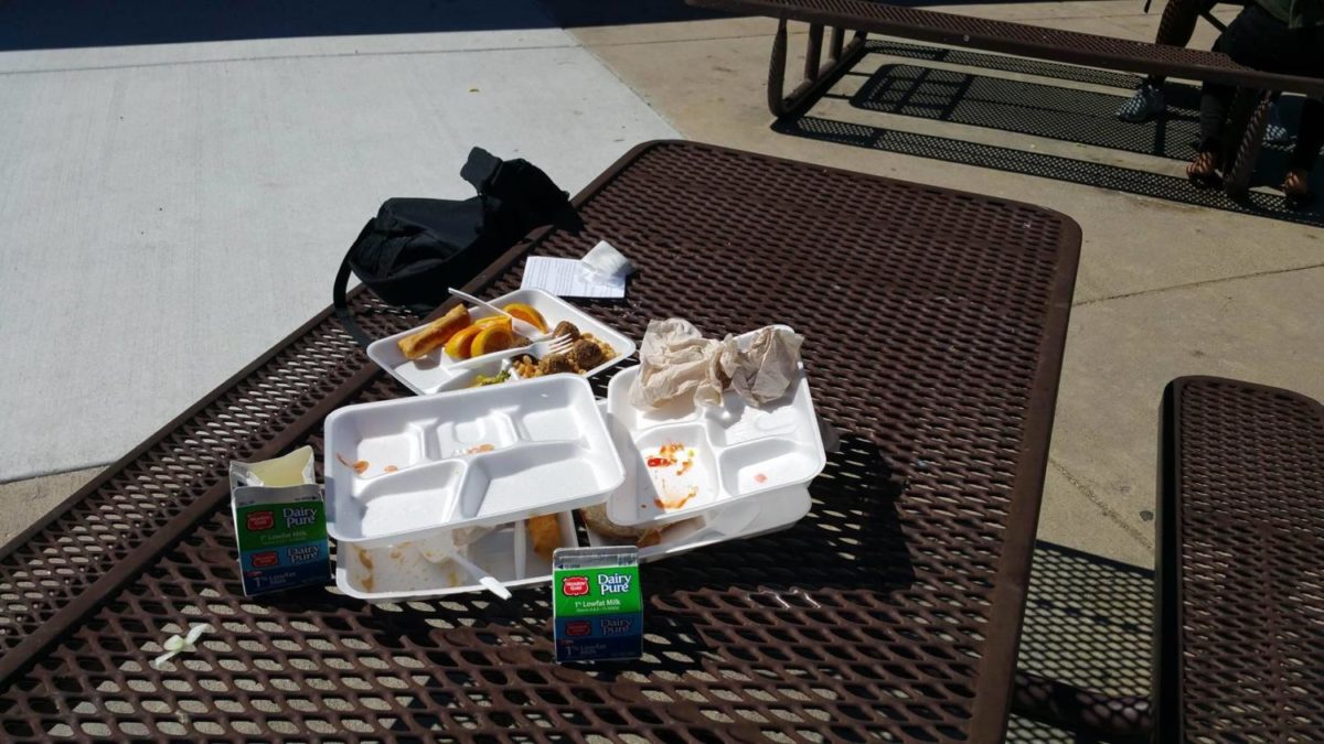 Trash left behind at lunch is a problem at Greeley West that can be fixed.