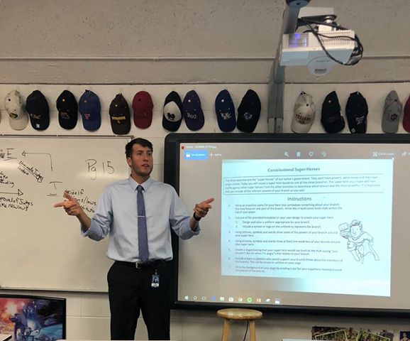 Mr. Ryan Hilbig lectures to his Street Law students last week.  Hilbig is one of the 
newest members of the West staff, after moving from the Western Slope this past summer.  