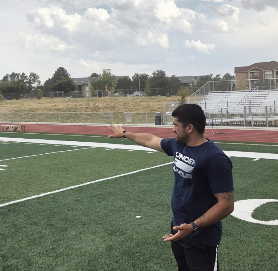 Greeley West assistant boys soccer coach Mr. Fernando Perez instructs his players at practice on Friday afternoon.  Perez was named the new girls soccer coach on Friday.