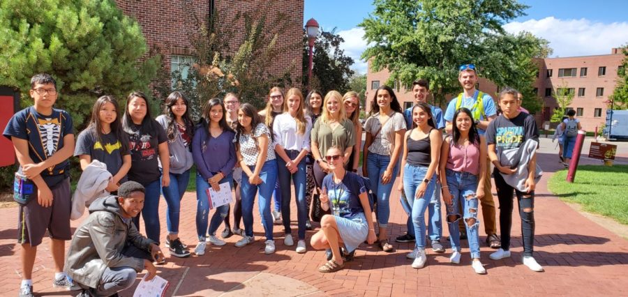 Greeley West students pose for a picture on their field trip to the University of Denver.