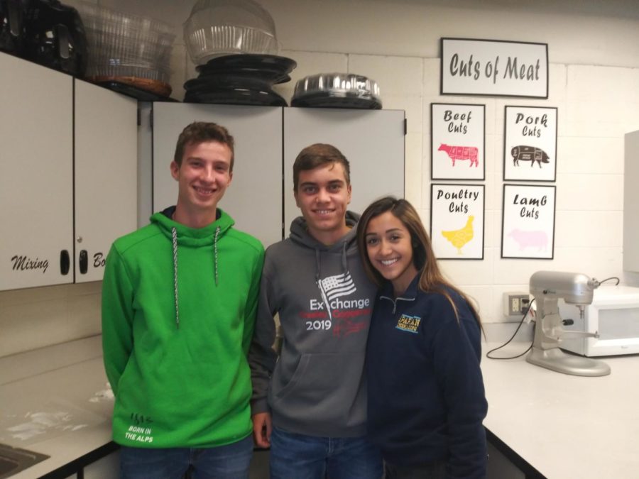 Luka Varga, Simon Schrimpf, and Emily Karacher take time from their busy schedule around West to pose for a picture.  