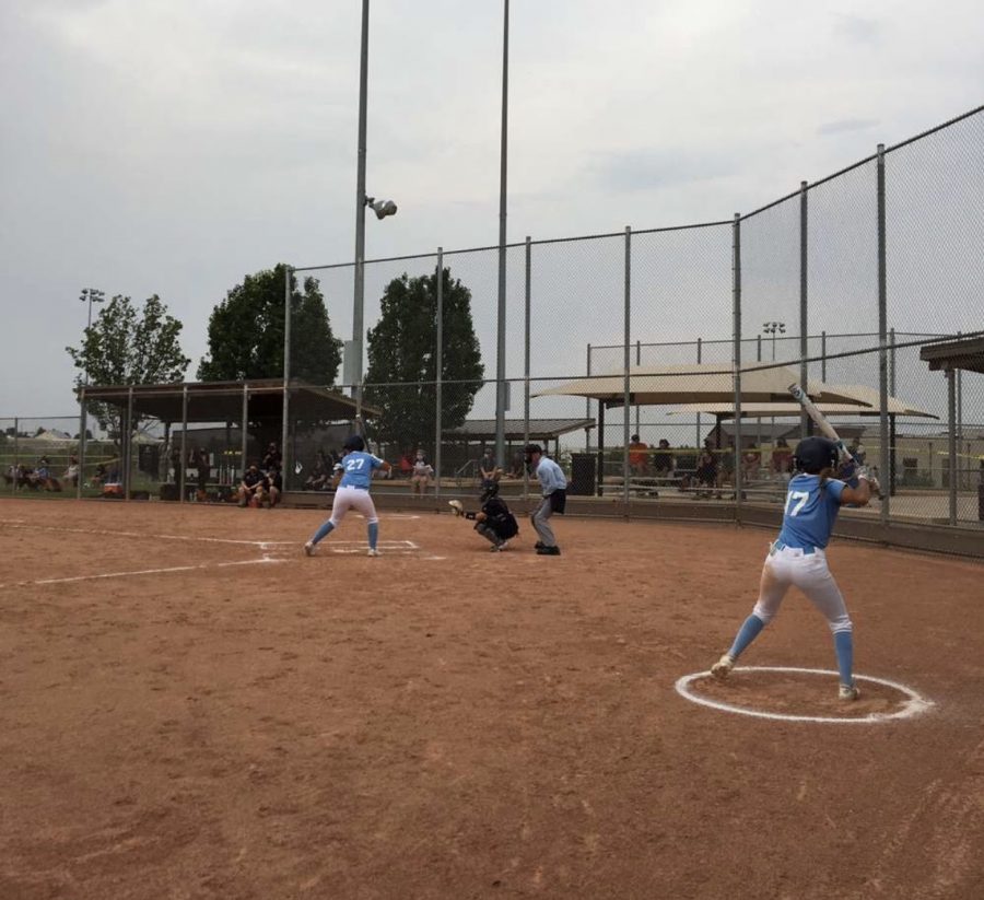 Bri Zamora goes up to bat while Aryssa Aragon is on deck. 
