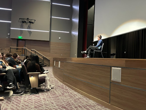 Latinx filmmaker Jefferson Stein shares his story with students at Greeley West High School on Wednesday. 