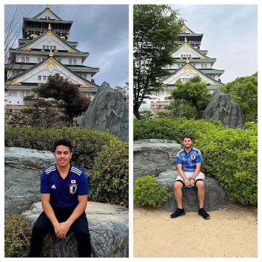 I recreated my brother's picture on my last day in Japan.