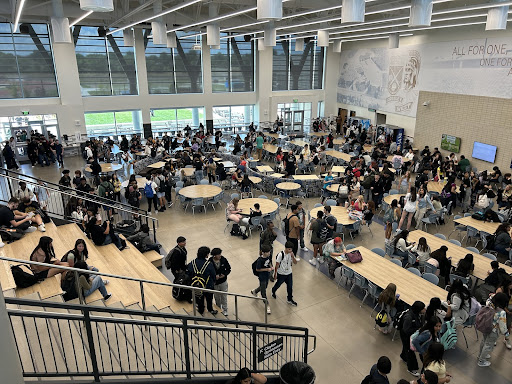 Greeley West freshmen and sophomores enjoy lunch during B lunch on Wednesday.  The commons is crowded... and that only makes up part of the students who attend West this year. 