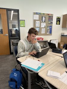 Rasmus Birnbaum loves math. You can just tell as he grins while taking a test.