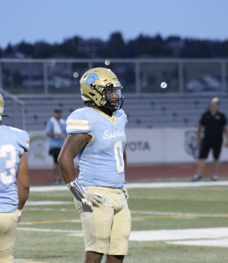 David Lopez takes a breather before lining up for the next play. 