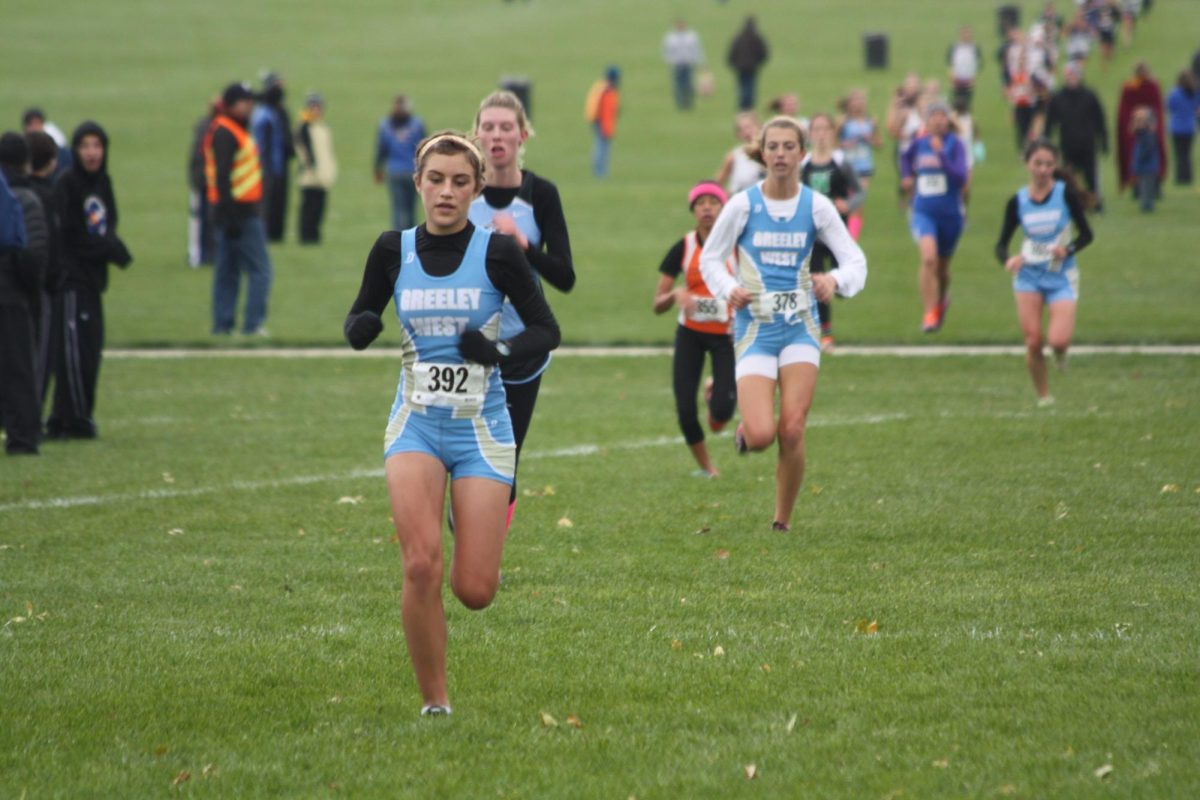 Greeley West graduate Diana  Rowe runs in the Andy Myers Invitational back in 2012 when the event was hosted at Monfort Park.  This year's home invite has been cancelled.