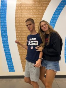 Summer and Edward Lamb pose for a picture last week.  The Lambs spend quality time taking unified classes together at Greeley West.