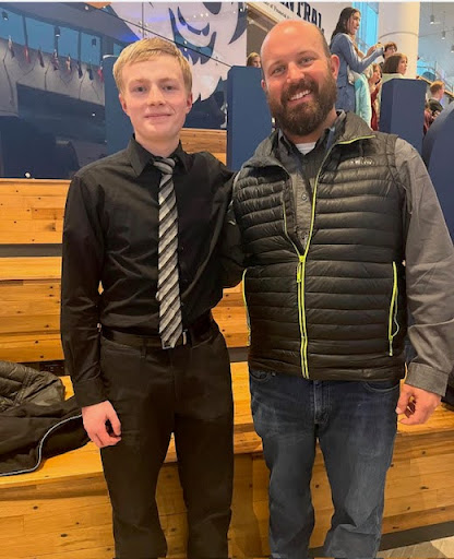 Calvin Long and Mr. Tom Nugent pose for a picture at the Western States Honor Orchestras’ 40th annual festival.