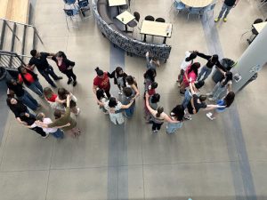 The Greeley West Student Council did a team building activity where they were grouped into letters.  The final grouping was to organize themselves into the world gold, and then their advisers told them they had been recognized as one of the best student councils in the country.