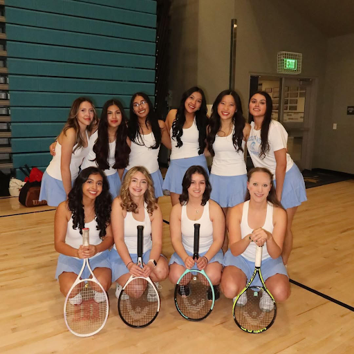 The Greeley West girls tennis team celebrated seniors last week.  This is a photo of them from earlier in the season.