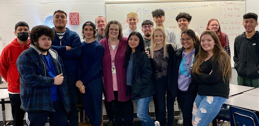 Ms. Amy Tuttle took this picture with some of her favorite students post-Covid.  